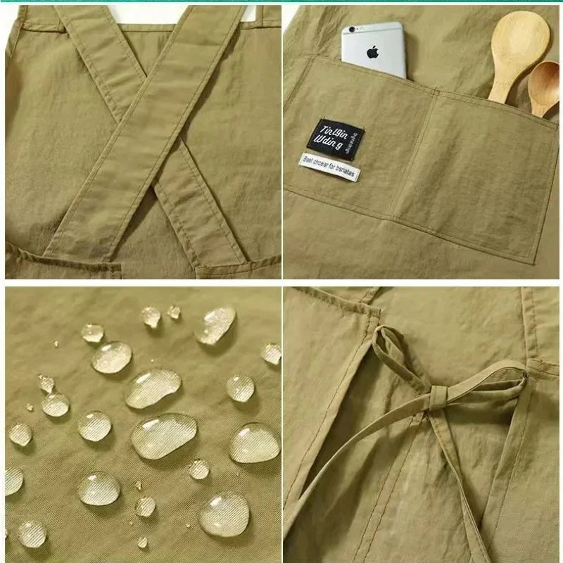 Multi-Purpose Unisex Breathable Waterproof Kitchen Apron Adjustable Strap Oil Resistant Bib for Cooking Cleaning Restaurant Work