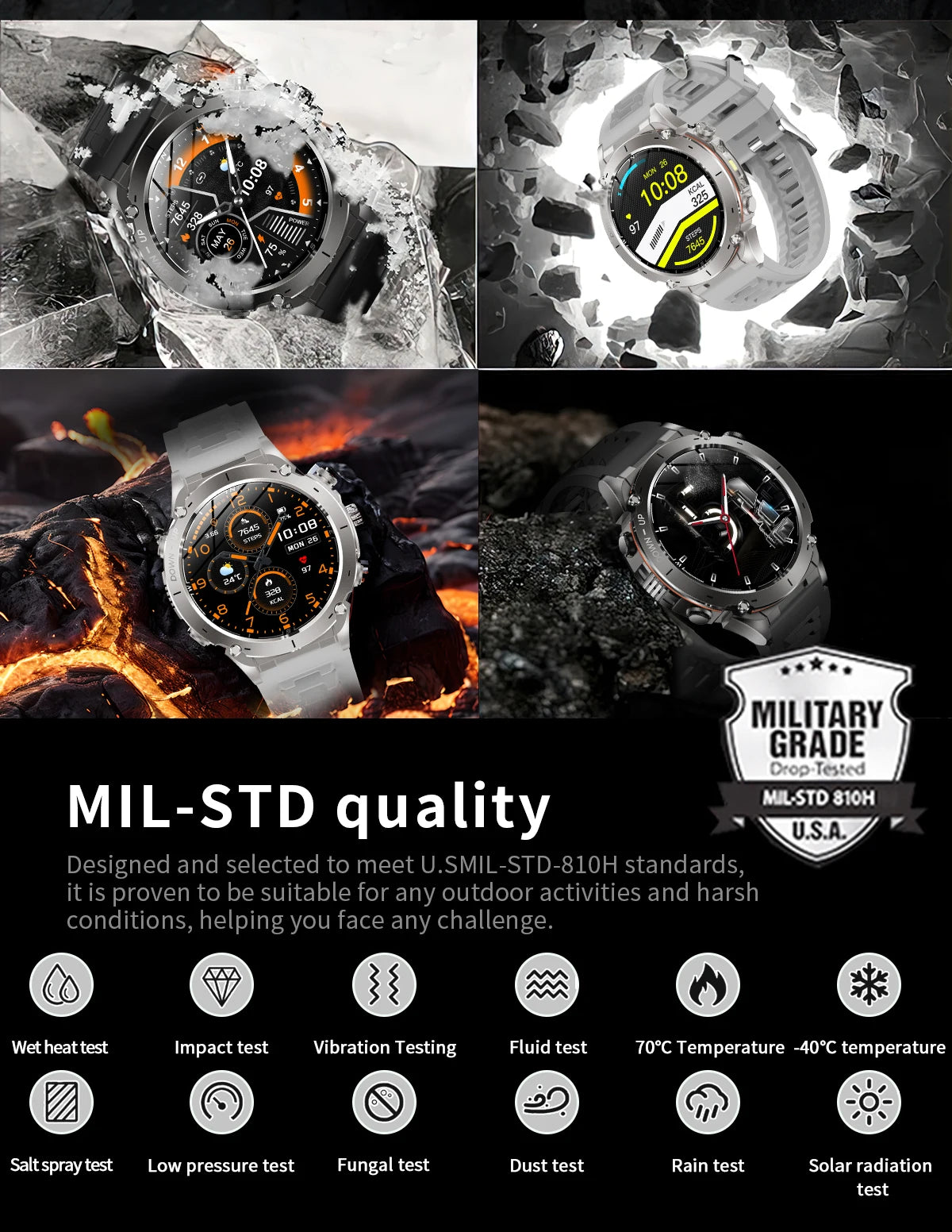 2025 GUHUAVMI Y-101 GPS Sports Smart Watch 10ATM Waterproof Built-in Dual-Band GNSS Compass Altimeter Military Grade Smartwatchs