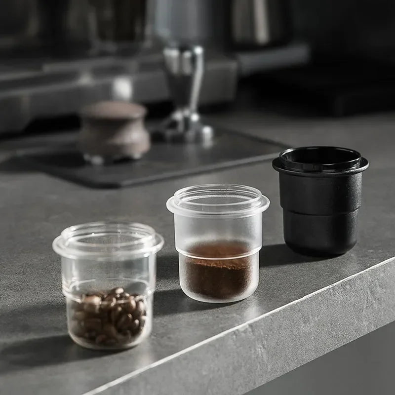 58mm Coffee Portafilter Dosing Cup Black Clear Espresso Sniffing Mug Coffee Dosing Cup Anti-flying powder Coffee Machine tools