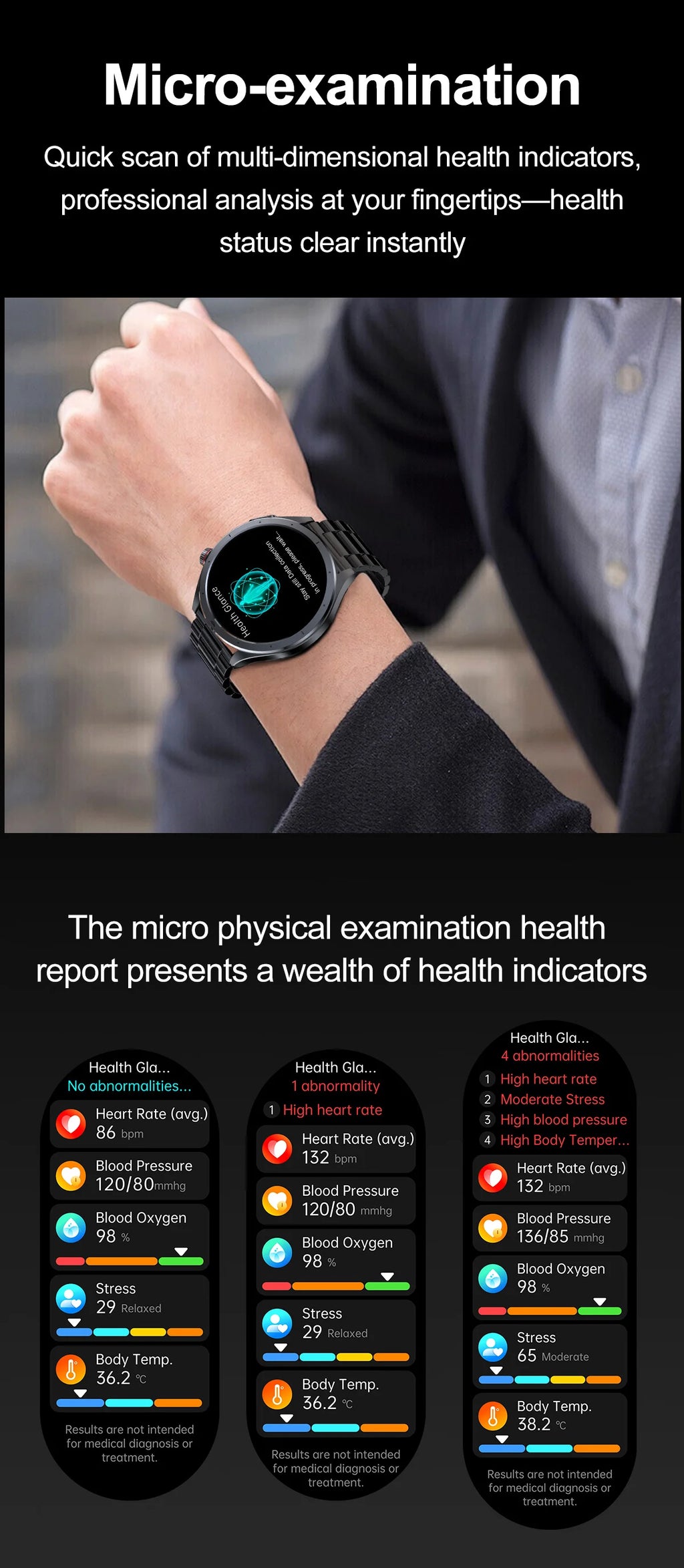 2026 New Body Fat Analysis Health Smart Watch ECG+PPG Uric Acid Blood Pressure Blood Oxygen Clock Call Smart Watch For Men Women