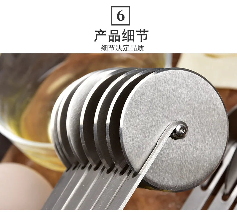 3/5/7 Wheels Cutter Dough Divider Side Pasta Knife Flexible Roller Blade Pizza Pastry Peeler Stainless Steel Bakeware Tools
