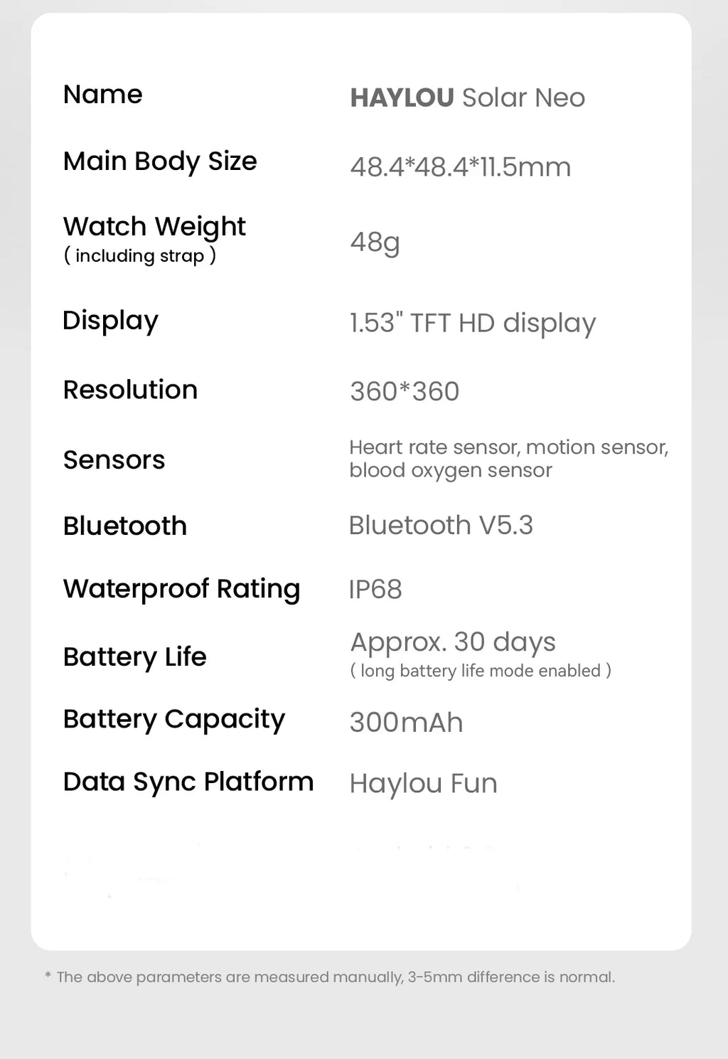 HAYLOU Solar Neo Smartwatchs 1.53'' HD Display 24H Health Monitoring Bluetooth Call Smart Watch Men Women Smart Sport Watchs