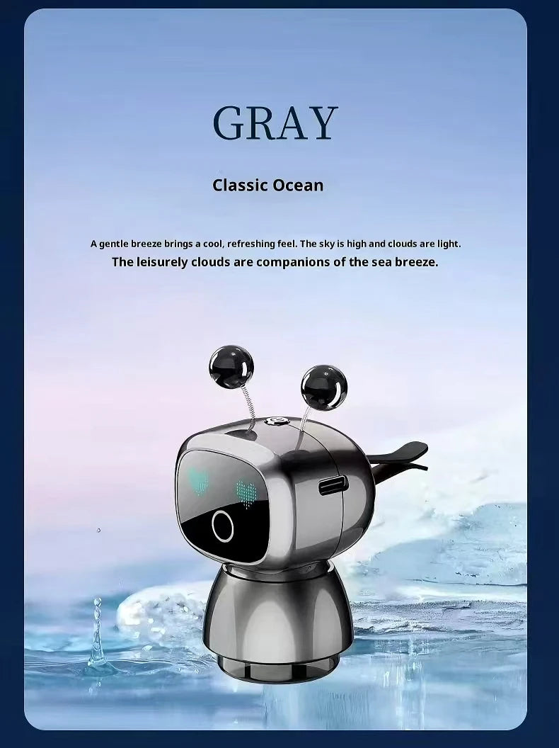 Smart Robot Car Air Vent Perfume Clip Auto On/Off with Car Start New Spring Summer Style Long Lasting Fragrance Odor Eliminator