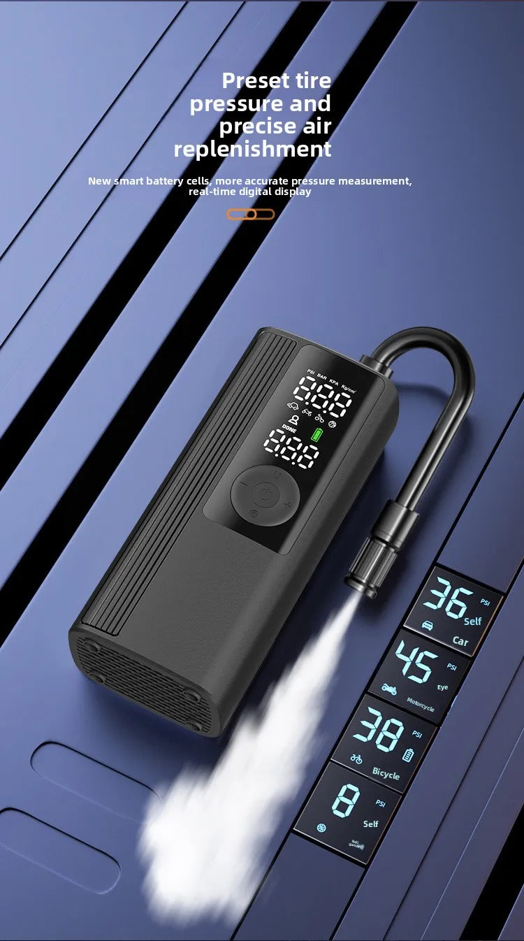 Portable 150Psi Rechargeable Electric Tire Inflator for Car Bicycle Digital Air Compressor Football Motocycle Inflator Pump