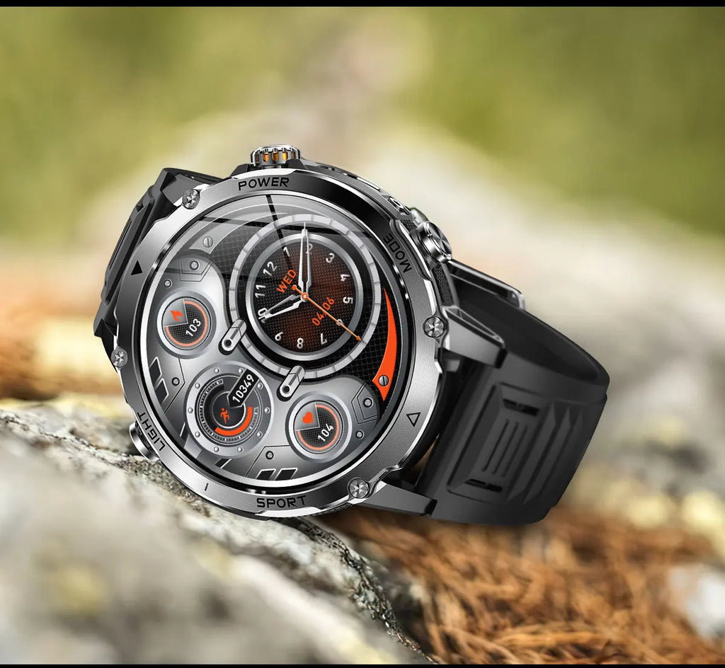 2026 Hot New 1400mAh Extra-Large Battery SmartWatch Men Military Outdoor SOS Flashlight  Waterproof Heart Rate Sports Smartwatch