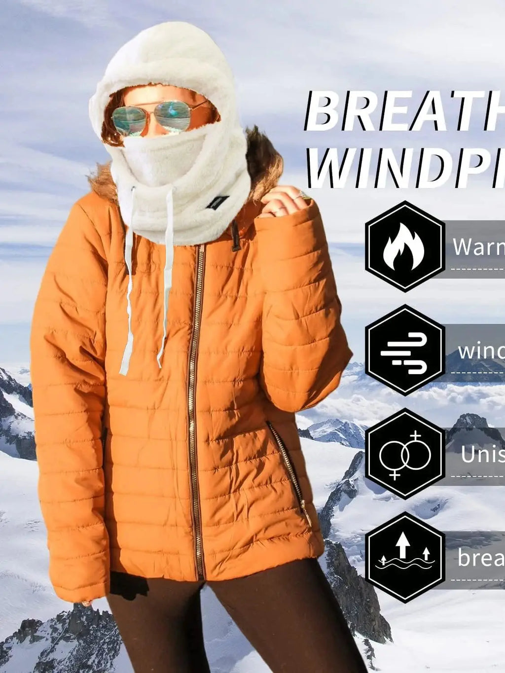 Warm Thermal Windproof Balaclava Ski Hood Motorcycle Face Cover Polar Fleece Adjustable Cycling Neck Cover Full Face Mask Winter