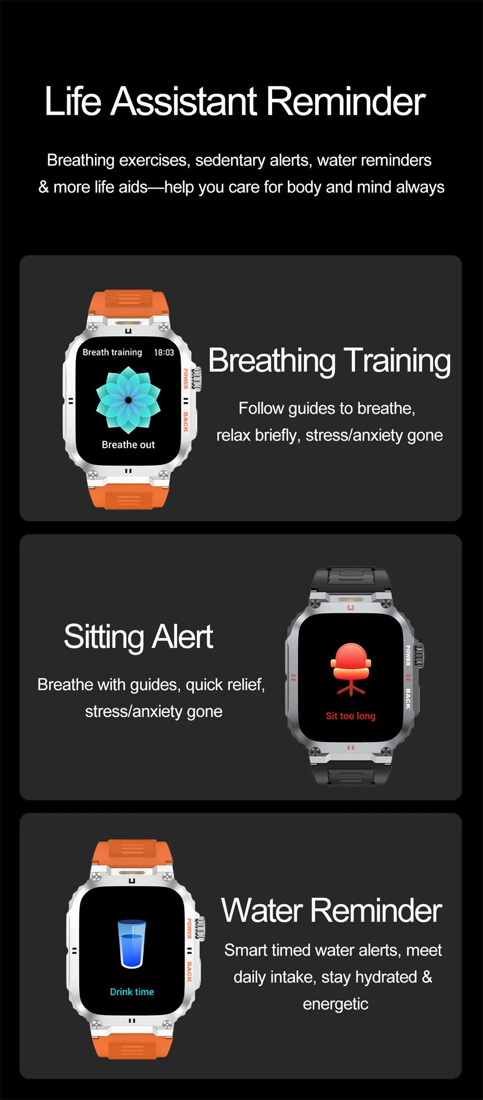 2026 New Military GPS Smart Watch Men 1.91" AMOLED Screen IP68 Waterproof Sports Fitness Tracker BT Call Smartwatches