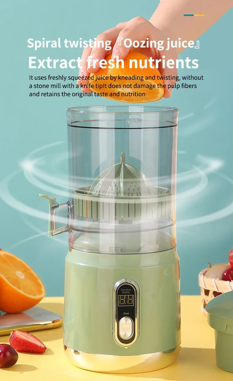 Electric Orange Juicer Portable Citrus Fruit Juice Extractor Pulp Separation Squeezer Machine USB Charge 600ml Smoothie Blender