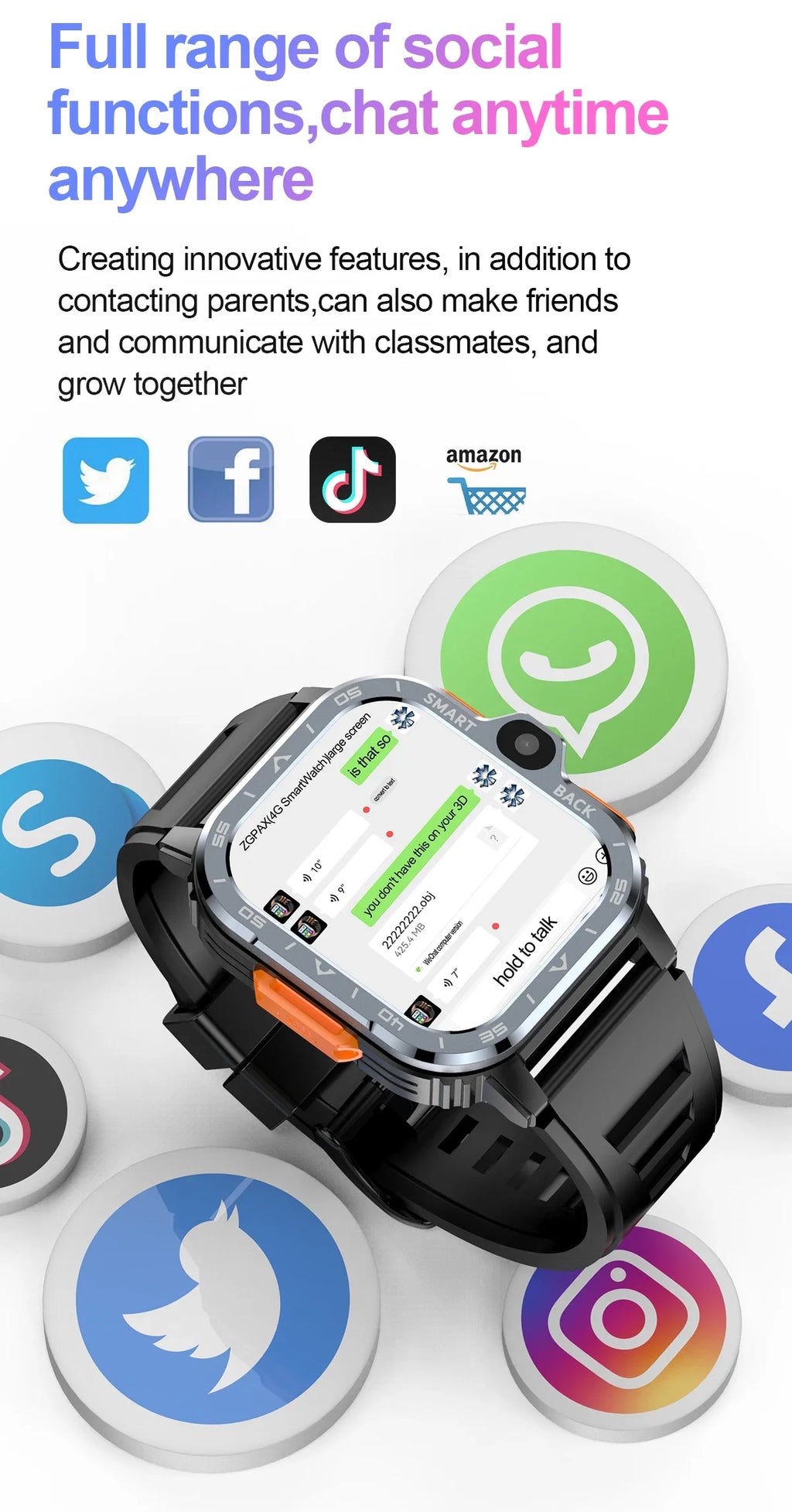 PGD Android Smart Watch Men GPS 16G/64G ROM Storage HD Dual Camera 4G 5G SIM WIFI Wireless Fast Internet Access Watch