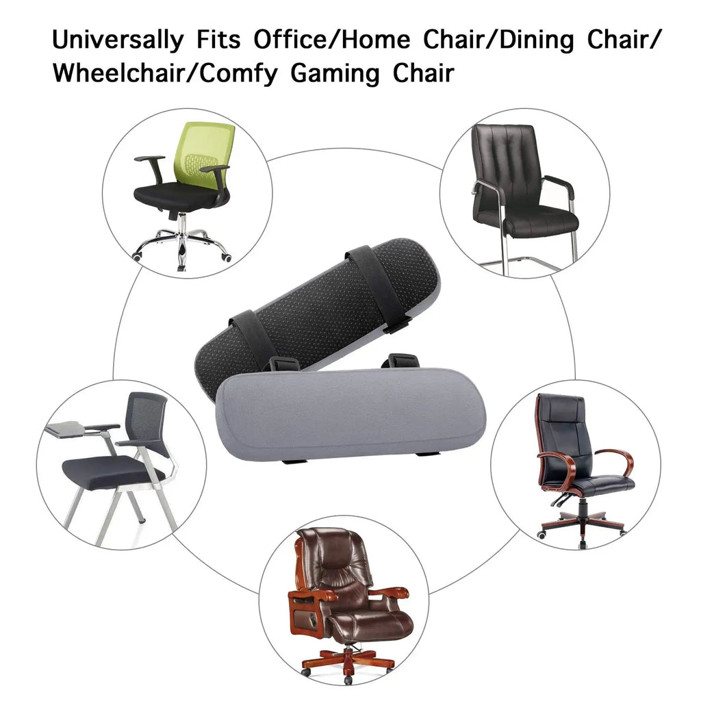 2/6Pcs Office Chair Arm Pads,Soft PU Sponge Arm Rest for Desk Chair Gaming Chair,Arm Rest Cover Elbow Support,Removable Cleaning