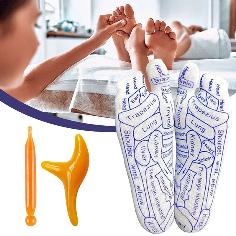 Massage Relieve Tired Feet Socks Acupressure Foot Massager Reflexology Socks Foot Acupoint Massage Tool Physiotherapy Foot Care