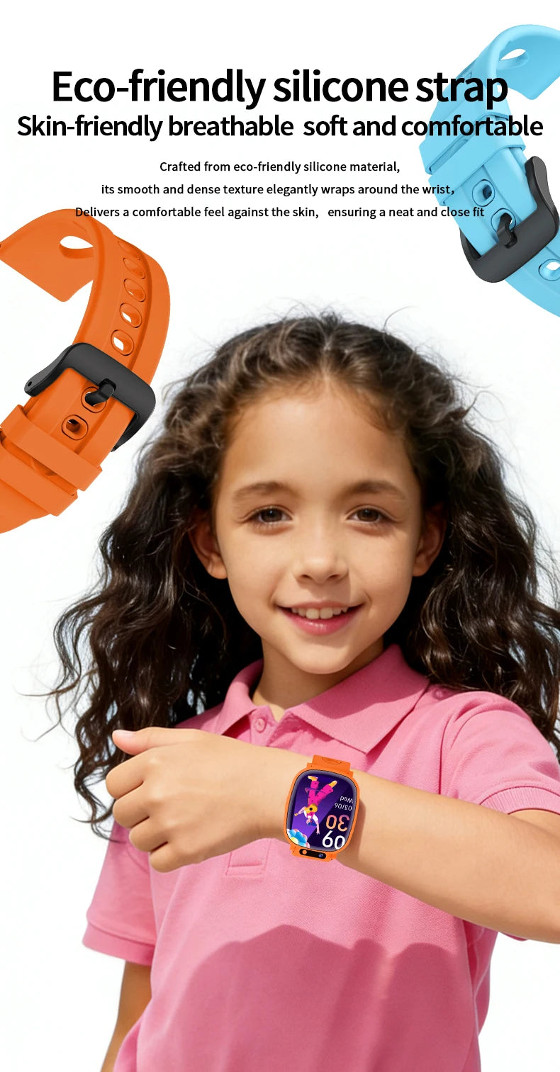 LAXASFIT Kids Smart Watch HD Touchscreen Front Camera Sleep Tracking 18 Educational Games Alarm Clock Holiday Gift For Children