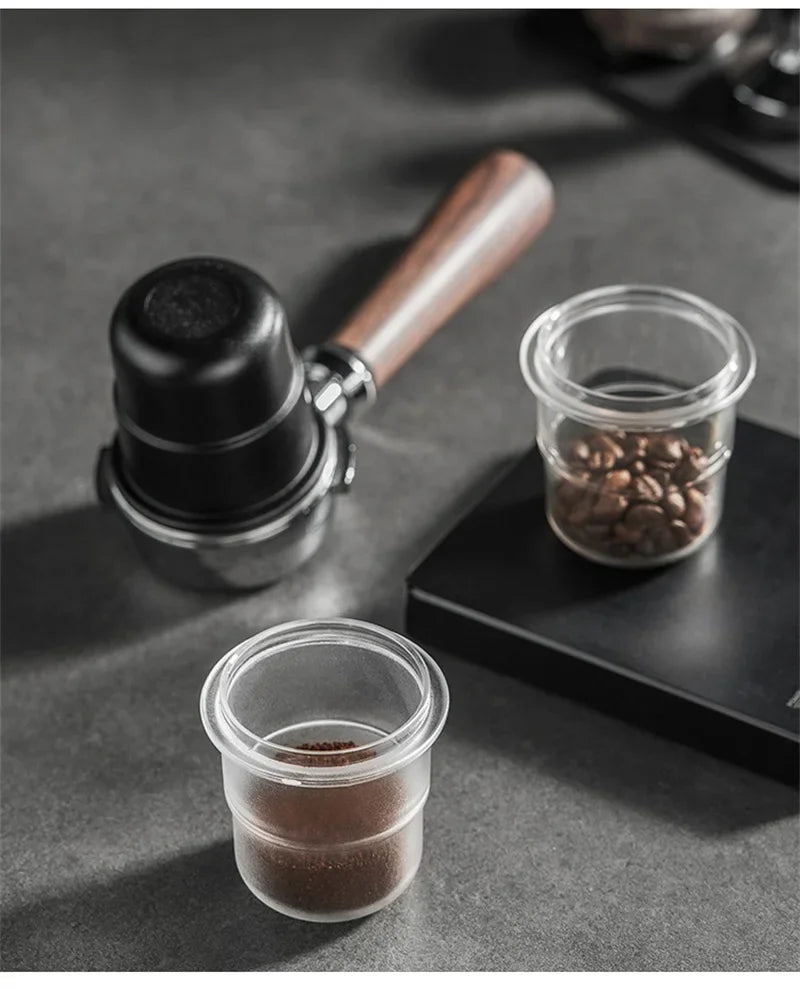 58mm Coffee Portafilter Dosing Cup Black Clear Espresso Sniffing Mug Coffee Dosing Cup Anti-flying powder Coffee Machine tools