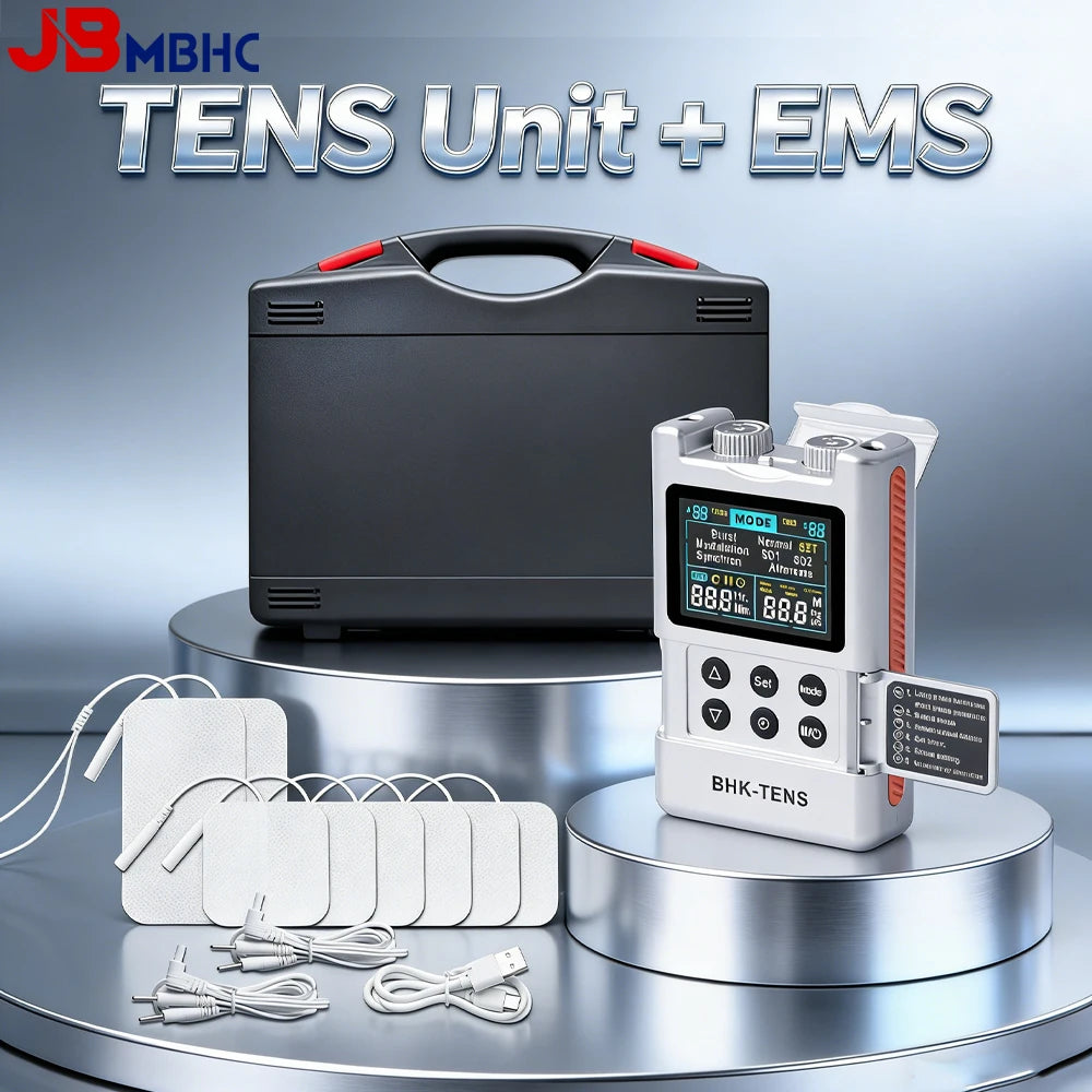 40-Level TENS Unit Muscle Stimulator Electronic Pulse Massager Dual Channel EMS Machine for Back Pain Relief & Muscle Therapy