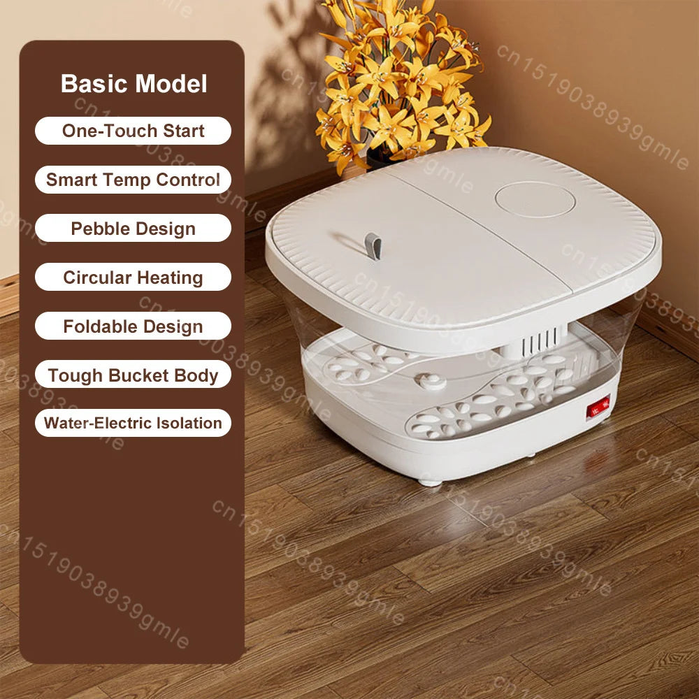 Electric Foot Batch Massager Device Automatic Washbasin Foot Massage Deep Issue Relaxation Feet Warmer Soaking Footbath Bucket