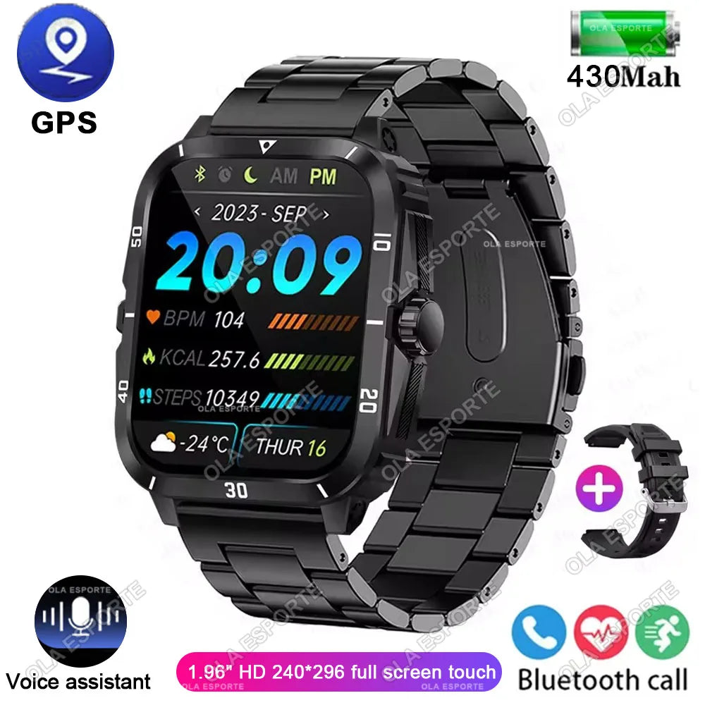 2025 Sport Smart Watch For Men 1.96'' Screen Blood Oxygen Bluetooth Call Watch 100+Sport Waterproof Smartwatch Man Reloj Hombre
