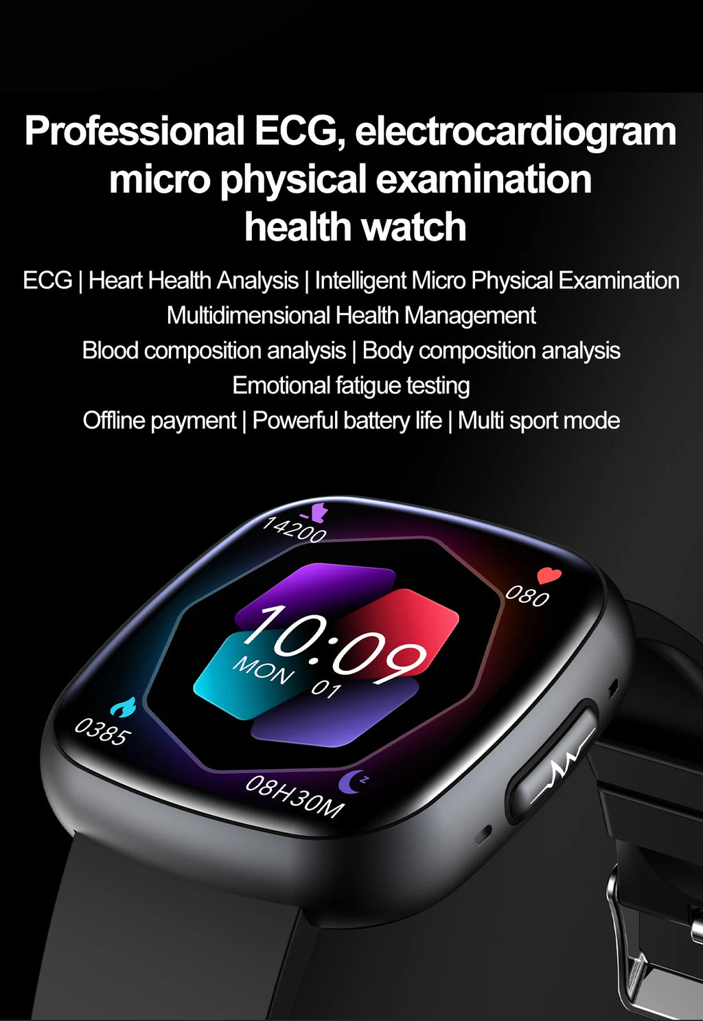 2025 New Accurate Measure Blood oxygen Lipids Uric Acid Smart Watch Men ECG Blood Pressure Health SmartWatches For Android ios
