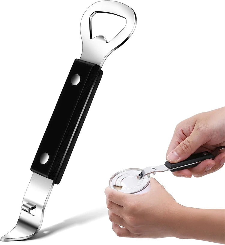 LMETJMA Can Punch Bottle Opener Manual Stainless Steel Can Beer Bottle Opener Small Bottle Opener Can Tapper for Camping JT177