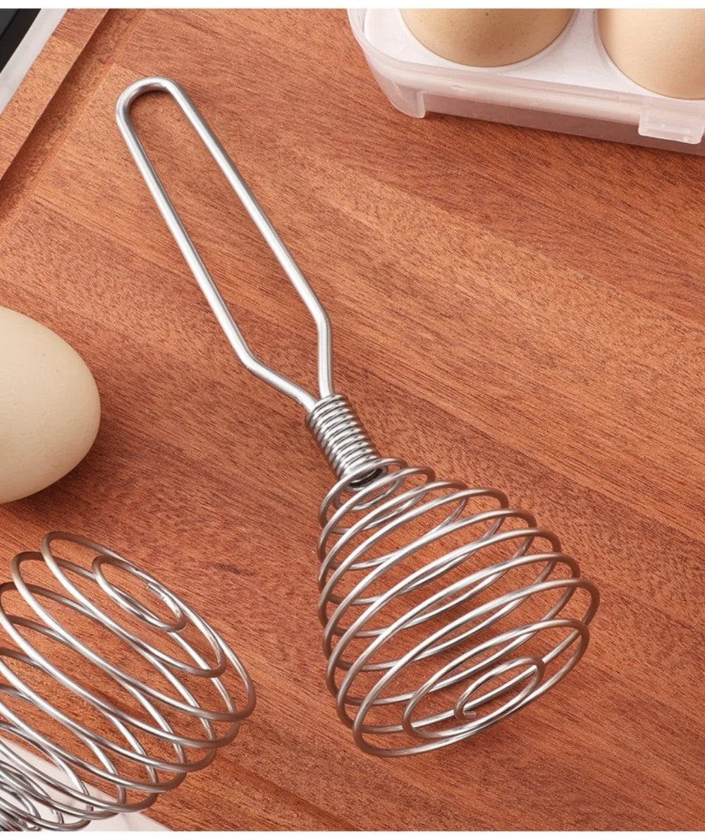 New Stainless Steel Manual Press Type Egg Beater Creative Honey Spoon Mixer Milk Jam Stirring Spoon Kitchen Baking Cooking Tools