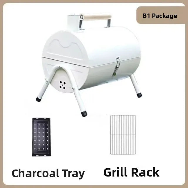 Portable Camping Barbecue Grill Multi-Function Charcoal Barbecue Double-Sided Chimney Home Outdoor Stove Meat Cooking Tool