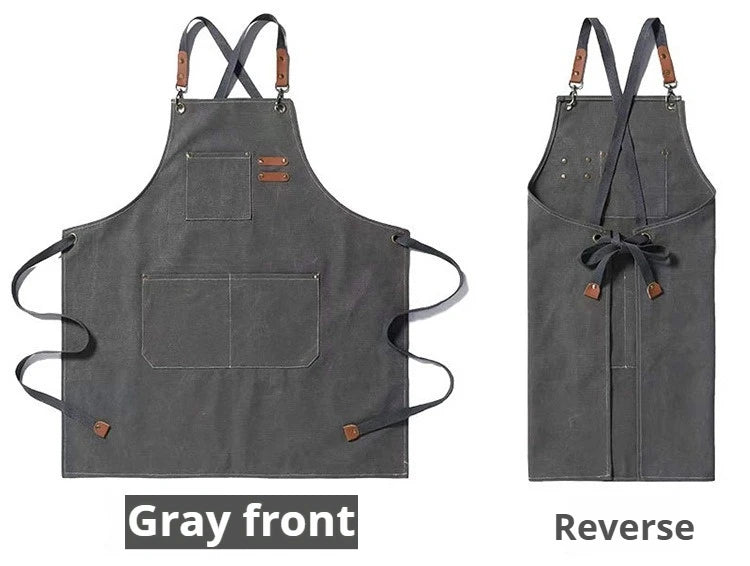 New Fashion Canvas Kitchen Aprons For Woman Men Chef Work Apron For Grill Restaurant Bar Shop Cafes Beauty Nails Studios Uniform