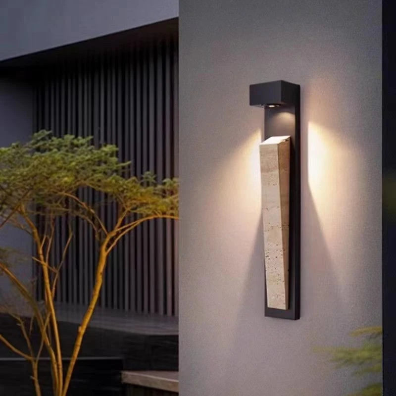 Modern Luxury Yellow Cave Stone Wall Lamp Outdoor Waterproof Wall Lamp Villa Living Room Bedroom Corridor Exterior Wall Lighting