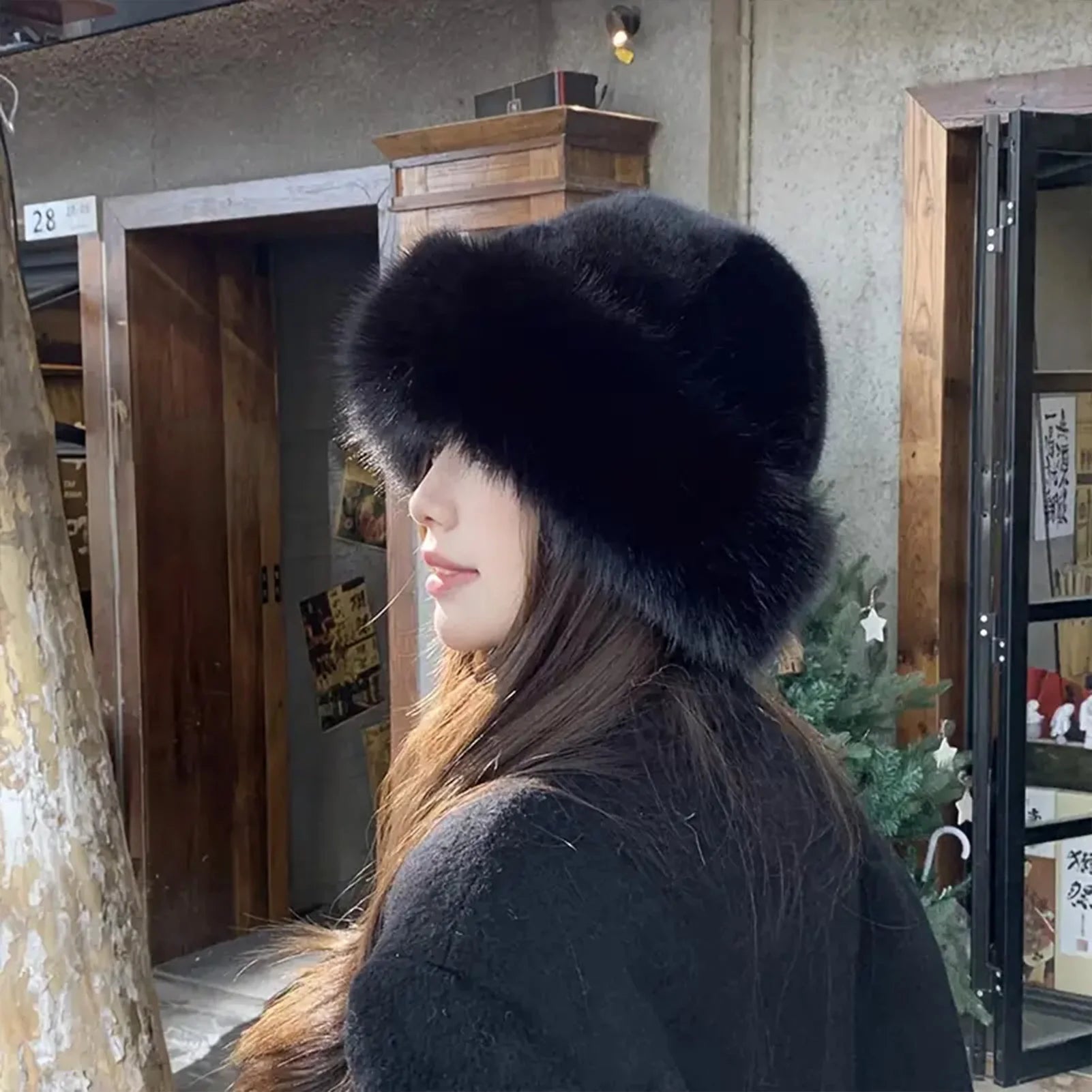 Women Winter Fur Hat Cold-Proof Outdoor Thicken Warm Soft Hat for Casual Trips Sports Skiing