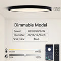 0.9 Inch Ultra-thin Smart LED Ceiling Light Pendant 24W 28W 38W 48W AC85V-265V Indoor Home Decorative Fixtures Remote Control