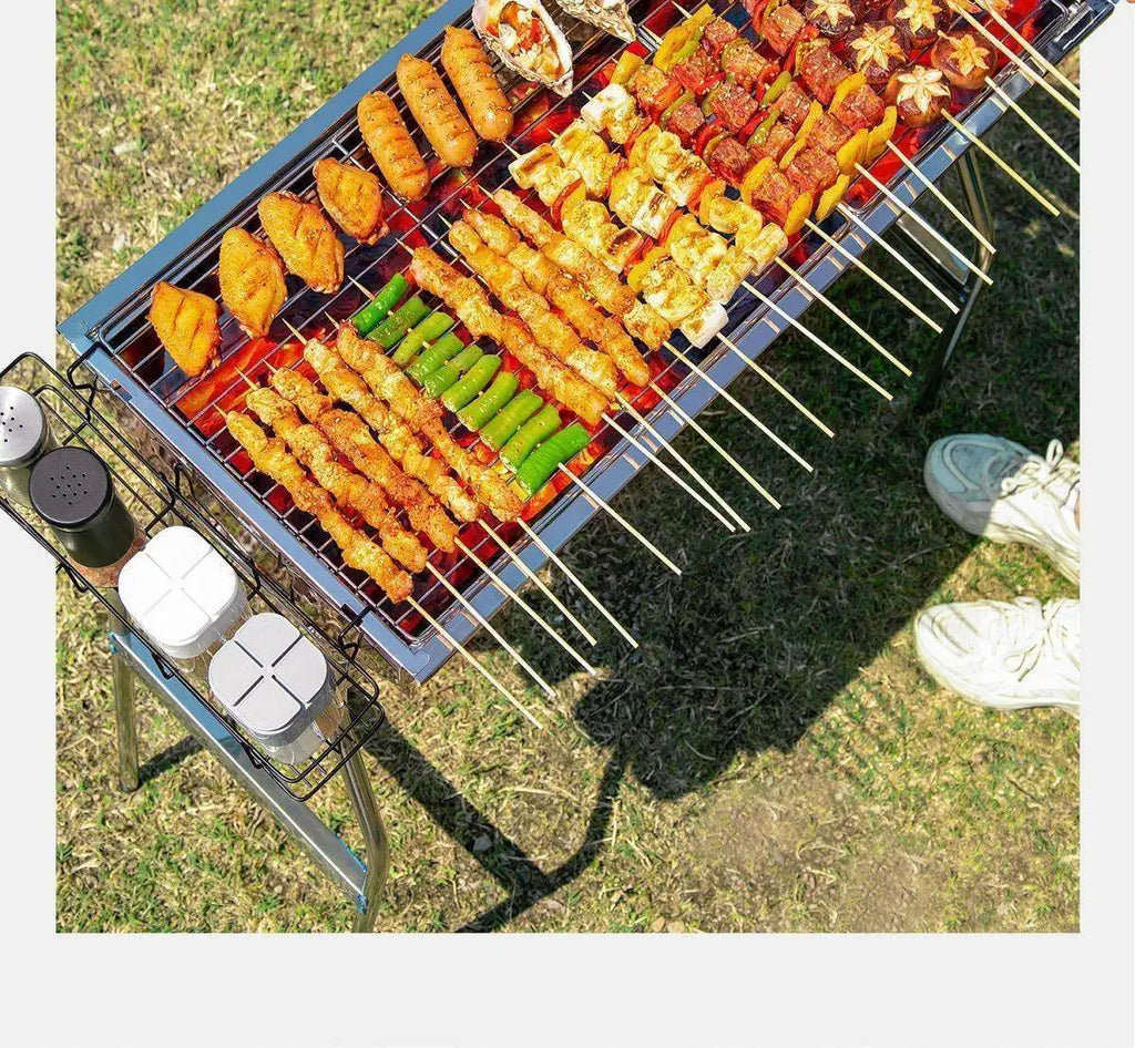 Large Portable Outdoor BBQ Grill Charcoal Grill Cooking Tool for Camping Picnic Garden Home Use Easy to Clean Easy to Carry