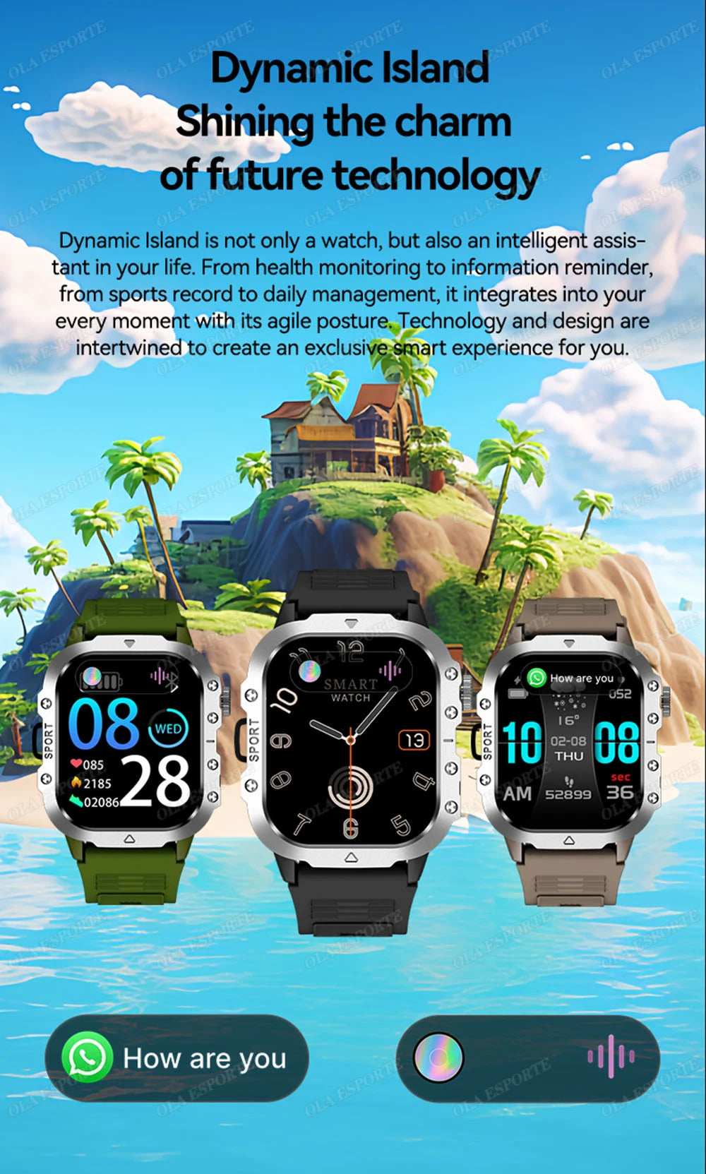 2026 Military SmartWatch Men IP68 5ATM Outdoor Sports Fitness Tracker Waterproof GPS Monitoring 1.96Inch BT Call For Android IOS