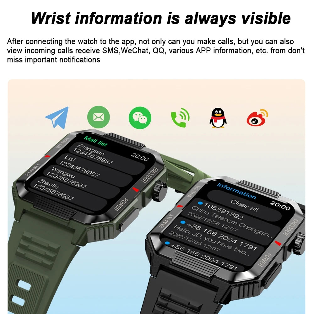 ChiBear NFC GPS Bluetooth Call Smart Watch 1.99'' HD Screen 120+ Sports Fitness Watch Outdoor Weather IP68 Waterproof Smartwatch