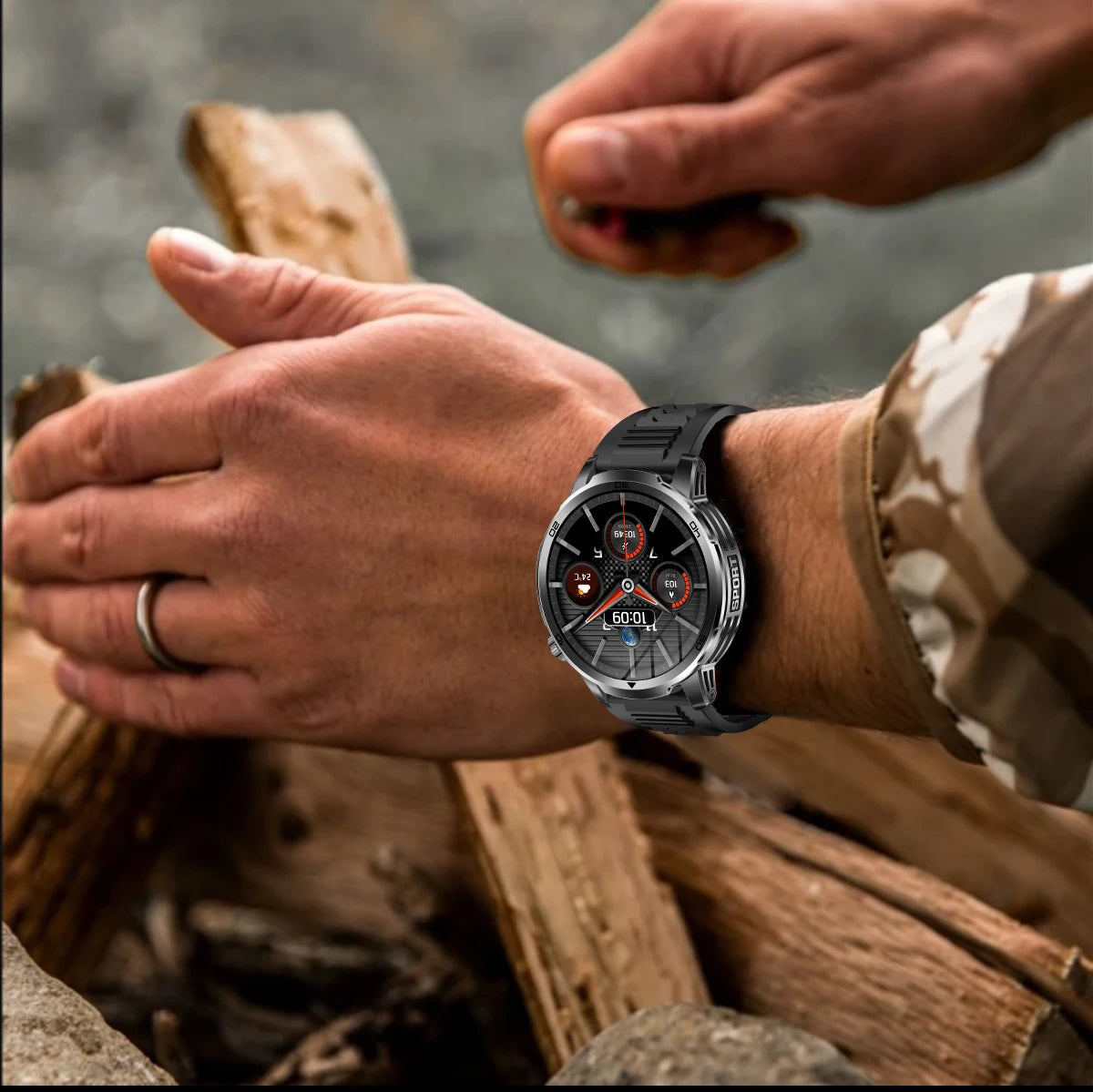 2026 Military T-Rex 3 Smart Watch Fitness Clock Men 466*466 AMOLED Screen 1000mAh Battery Flashlight Call Waterproof Smartwatchs