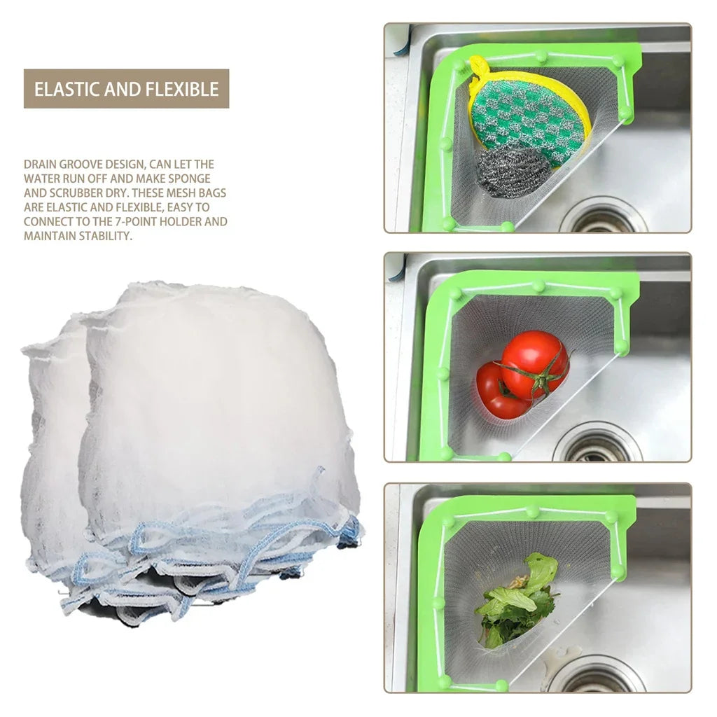 Kitchen Triangular Sink Strainer Drain Vegetable Fruit Drainer Basket Rack For kitchen accessories Storage Sink Filter Shelf
