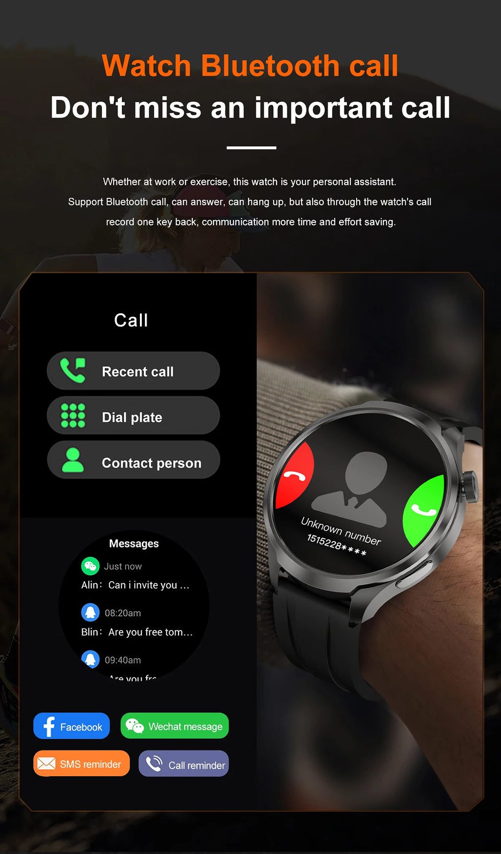 1.85-inch HD Sapphire Glass Smart Watch Men's GPS Movement Track NFC Bluetooth Call  Lingdong Island Health Detection Smartwatch