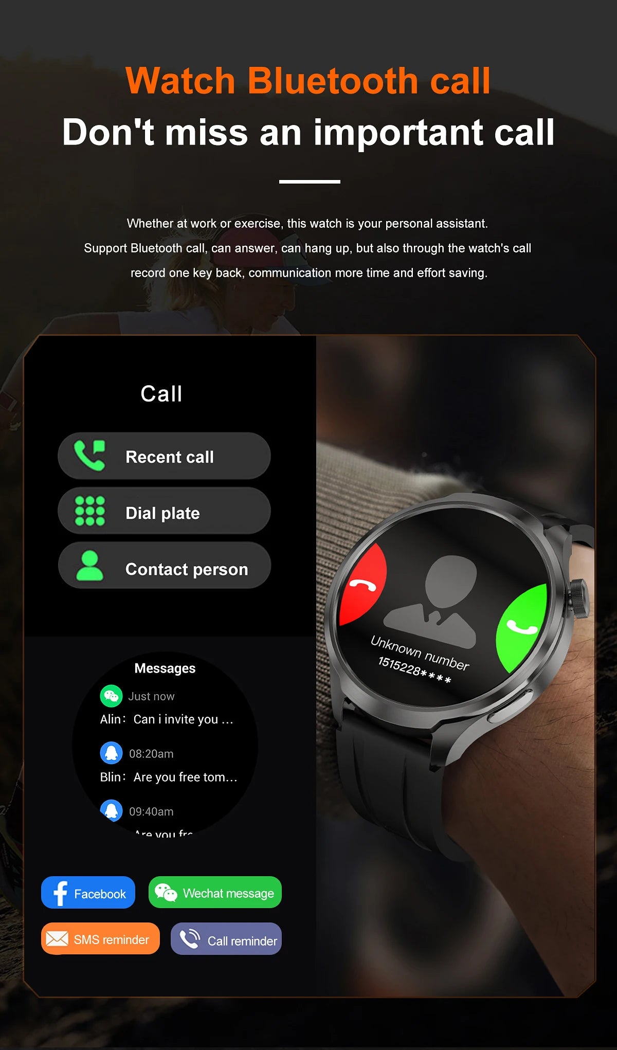 1.85-inch HD Sapphire Glass Smart Watch Men's GPS Movement Track NFC Bluetooth Call  Lingdong Island Health Detection Smartwatch