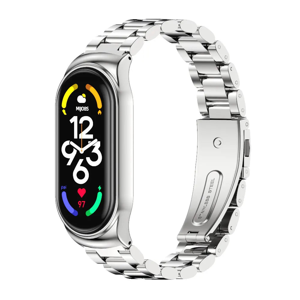 Metal Strap for Mi Band 10 9 8 7 6 5 Stainless Bracelet for Xiao mi Mi Band 9 Strap for Mi Band 8 Mi Band 7 Wristband