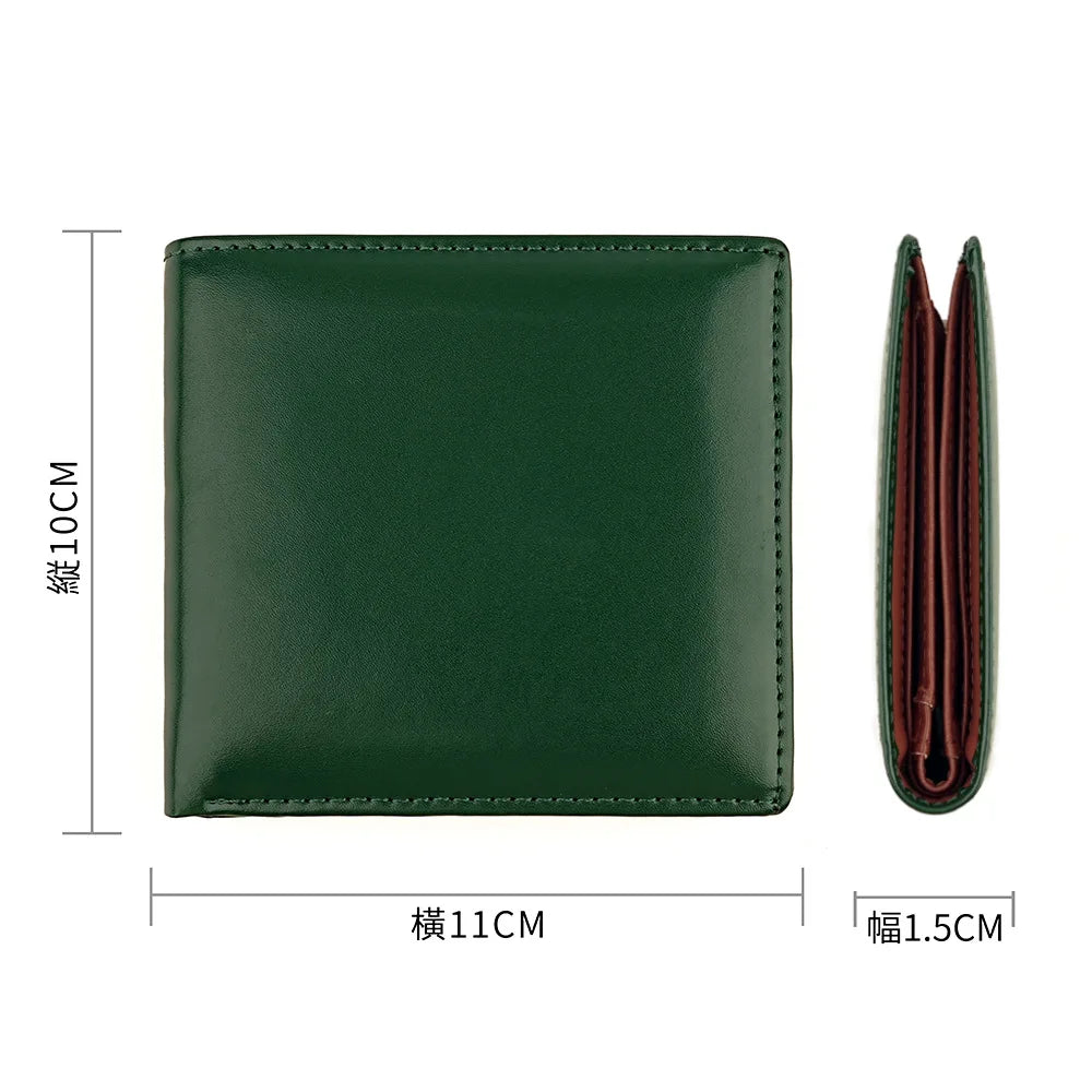 New Genuine Leather Men's Wallet Japanese Style Short Cowhide Multi-card Slot Coin Purse Wallets