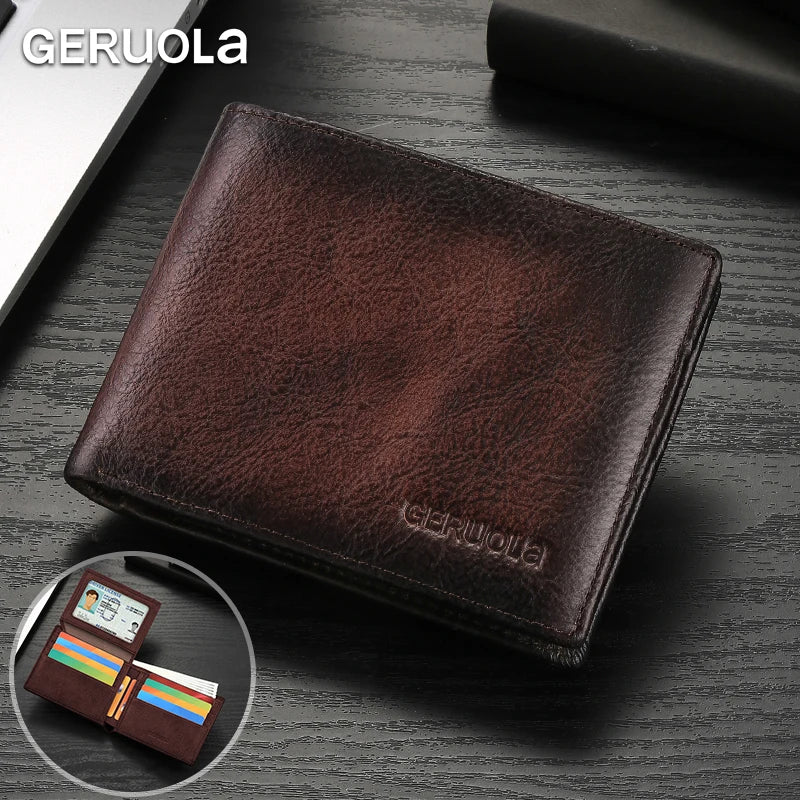 2526 Bestseller Short-style wallet crafted from genuine top-grain cowhide leather Features RFID blocking technology Card slot de