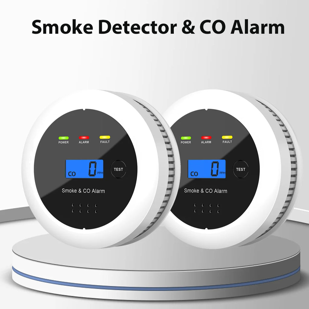Independent Smoke detector Carbon Monoxide Alarm Combo，2 in 1 Smoke & CO Alarm for Home Security Protection Smoke Alarm