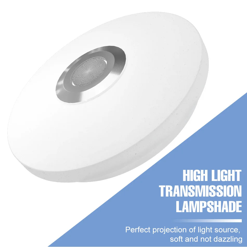 100W RGB LED Smart Ceiling Light AC100-240V Bluetooth Connection APP Remote Control Dimmable Chandelier With Speakers Music Lamp