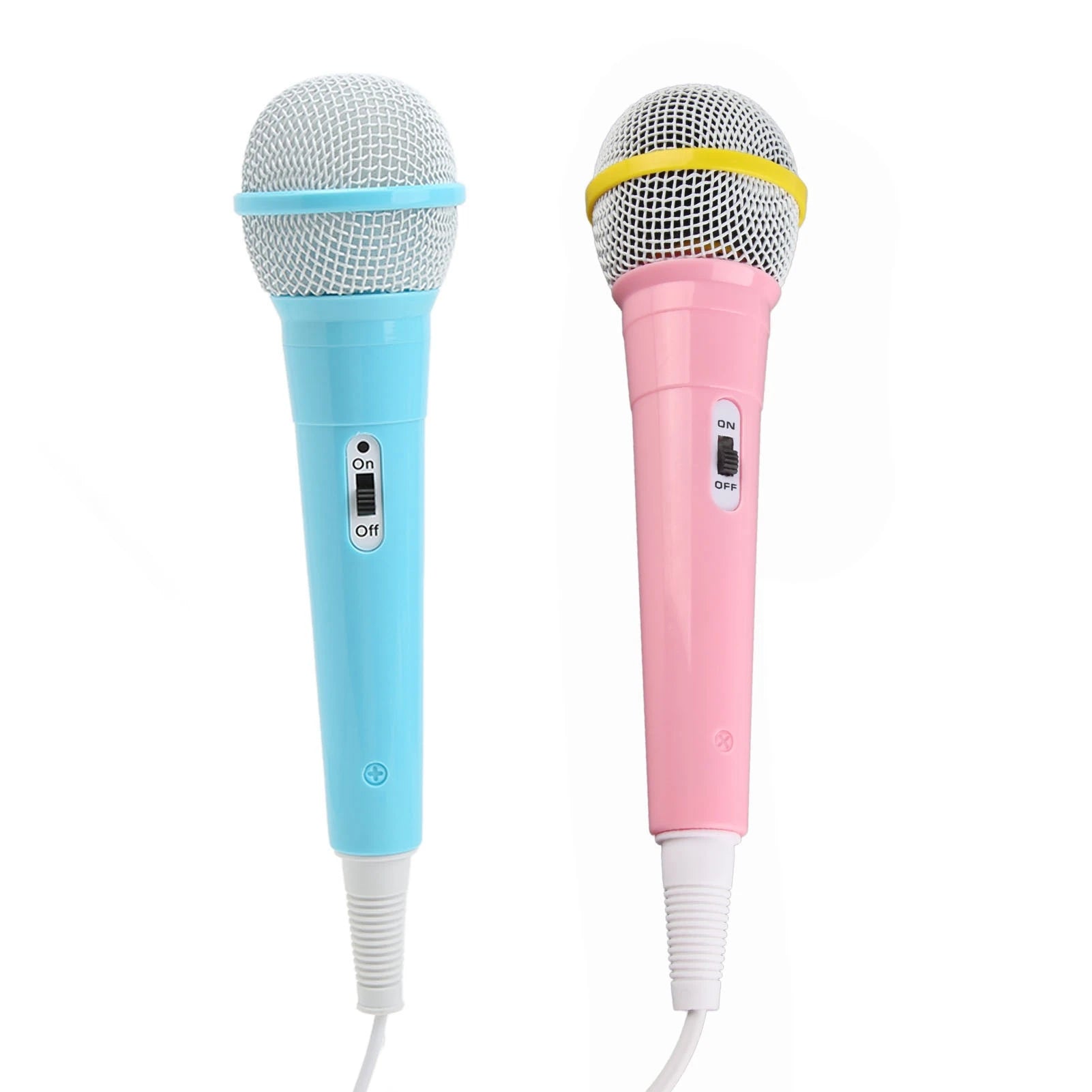 Kids Wired Microphone 3.5mm Plug Plastic Low Distortion Portable Child Singing Mic for Musical Instrument for Family Party