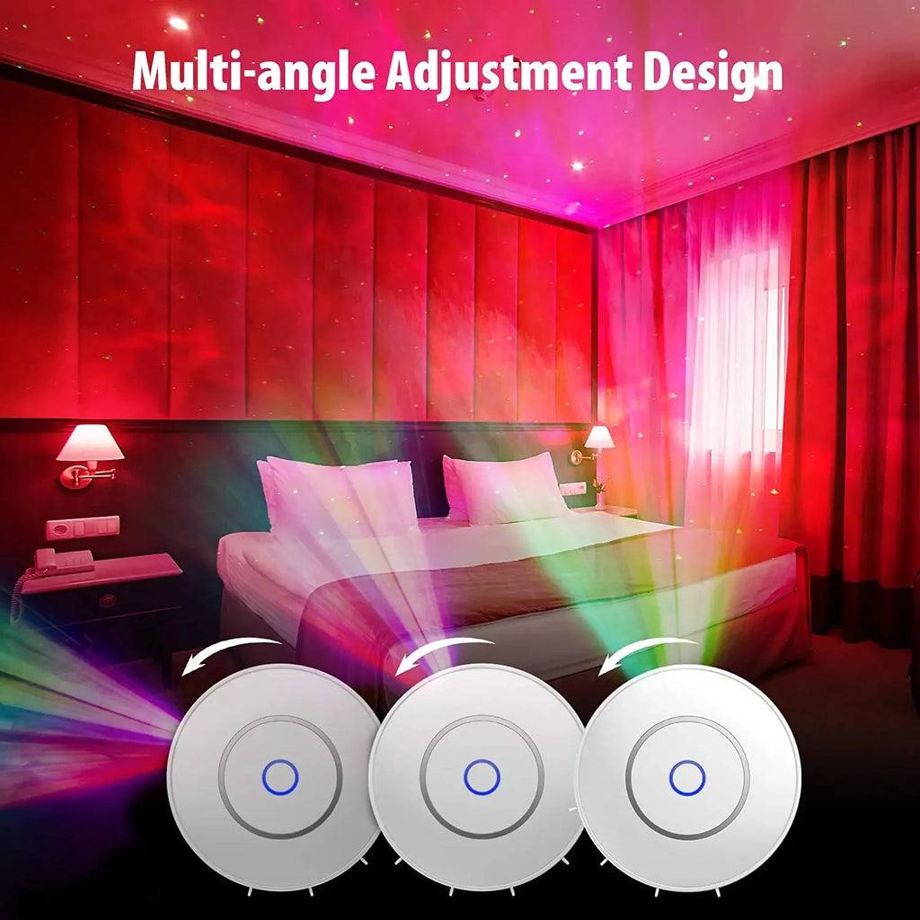 Tuya WiFi Intelligent Aurora Galaxy Starry Sky Projector Intelligent Voice Control System APP Control Projector LED Lights Gift