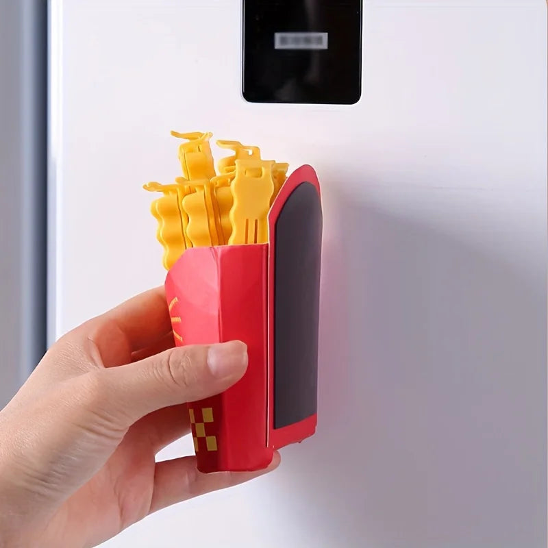 12PCS French Fry Shaped Sealing Clip - For Snack Sealing, Food Clips, Plastic Bag Seasoning Sealing Strips
