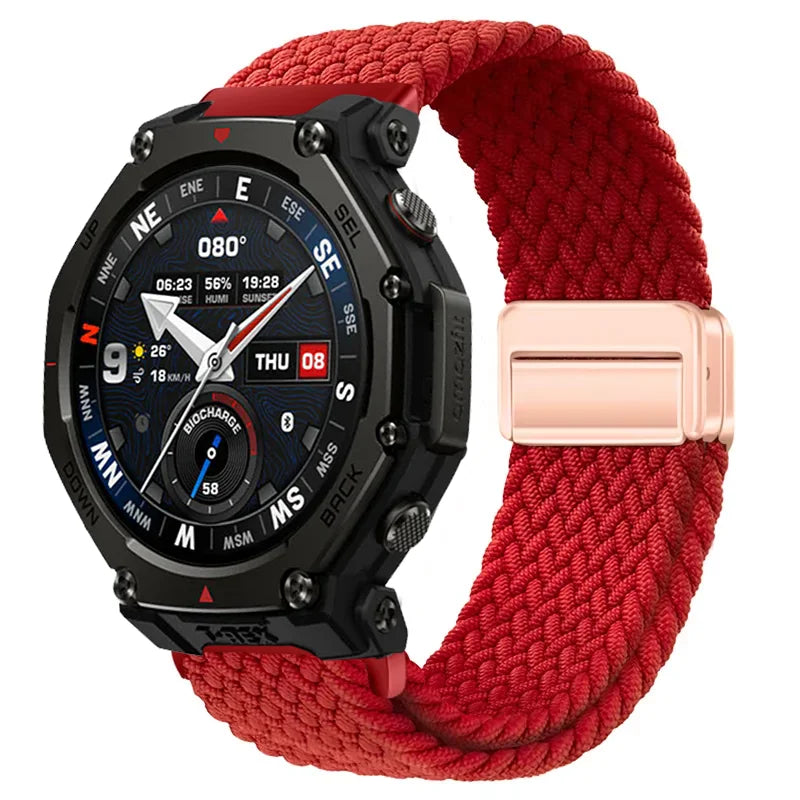 20mm 22mm Nylon Strap for Amazfit T-Rex3 Pro 48/44mm Helio Balance 2 Magnetic Buckle Bracelet Amazfit Active 2 Bip 6 5 Wristband