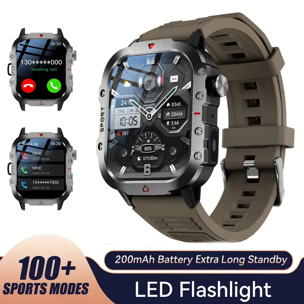 G.L Wear New Military Smart Watch Men Outdoor Sports Fitness Tracker Health Monitor 2.19 inch Bluetooth Talk Smart Watch