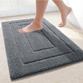 Homaxy Double Frame Velveteen Bathroom Mat Floor Mat Indoor Non Slip Door Mat Dirt Trap Absorbs Water Comfortable Bathroom Mat
