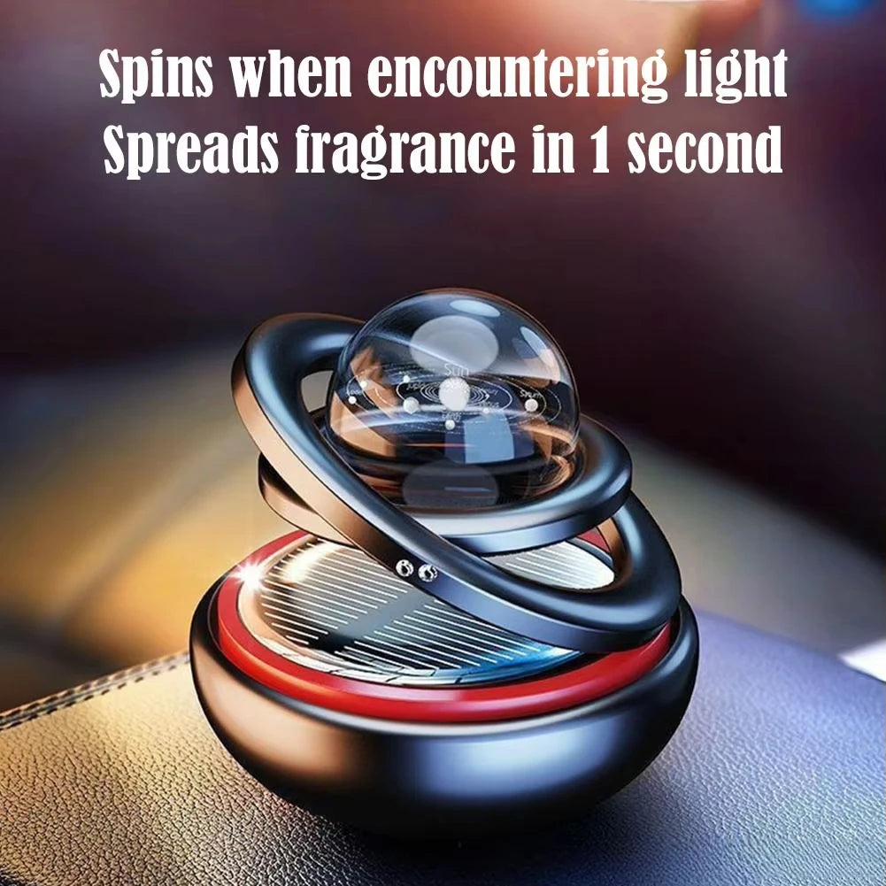Car Solar Aromatherapy Ornaments Double Suspended Crystal Ball Rotating Aromatherapy Perfume For Home Car  Decor