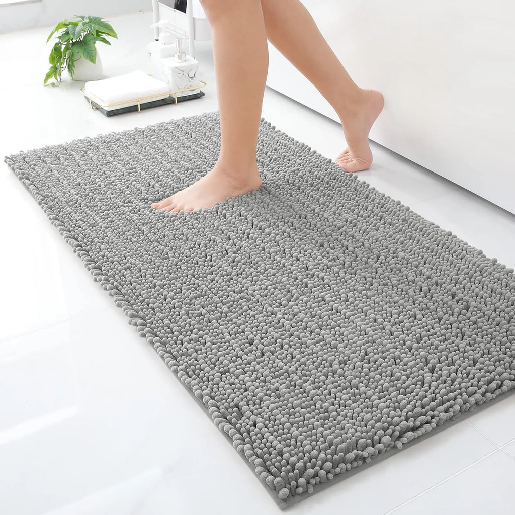 Homaxy New Chenille One Thick And Three Fine Floor Mat Indoor Non Slip Doormat Dirt Trap Absorbs Water Comfortable Bathroom Mats