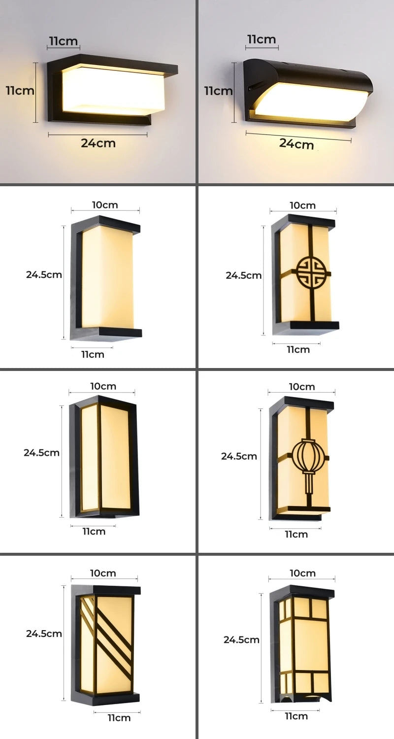 12W/18W LED Outdoor Wall Lamp Plastic/Aluminum Front Door Waterproof IP65 Sconce Garden Patio Terrace Home Wall Lighting Fixture