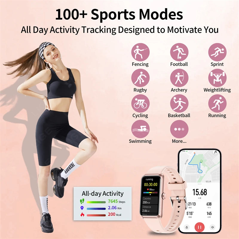 2025 New Smartwatch 1.47-inch Blood Oxygen Heart Rate Sleep Health Monitoring Information Push Multi Sports Band Watch Bracelet